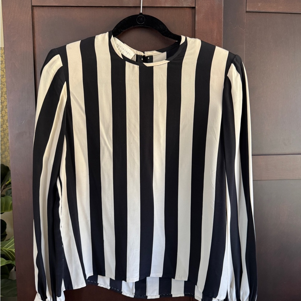 Stella McCartney Black and Cream Striped Blouse